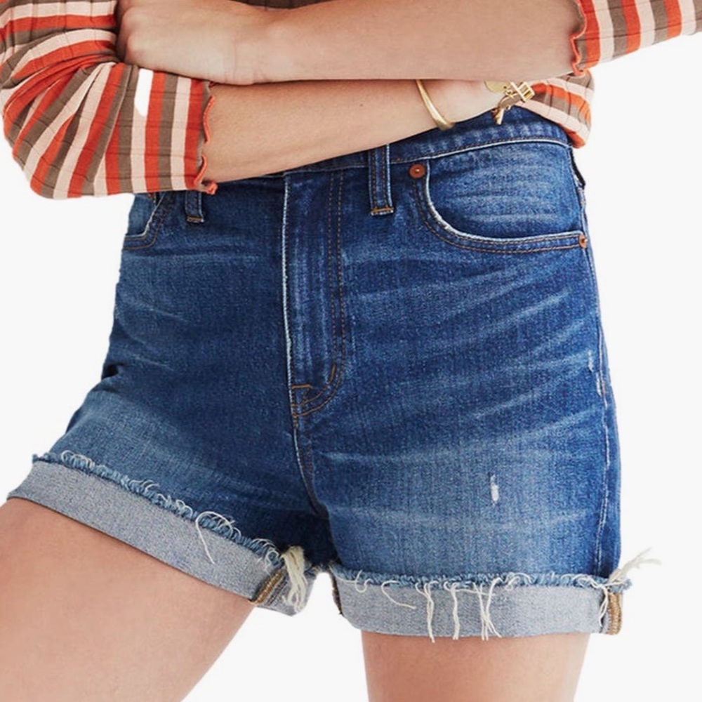 Madewell High Rise Cuffed Denim Shorts